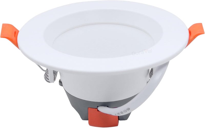 Duravel 6W LED Recessed Downlight, 4-Inch Round White Ceiling Light, Spring Clip Installation, 8000K Modern Flush Mount - Image 3